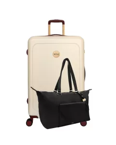 MŌSZ Set Koffer 76 cm Marshmallow + Sandy Weekendtas zwart 37 liter