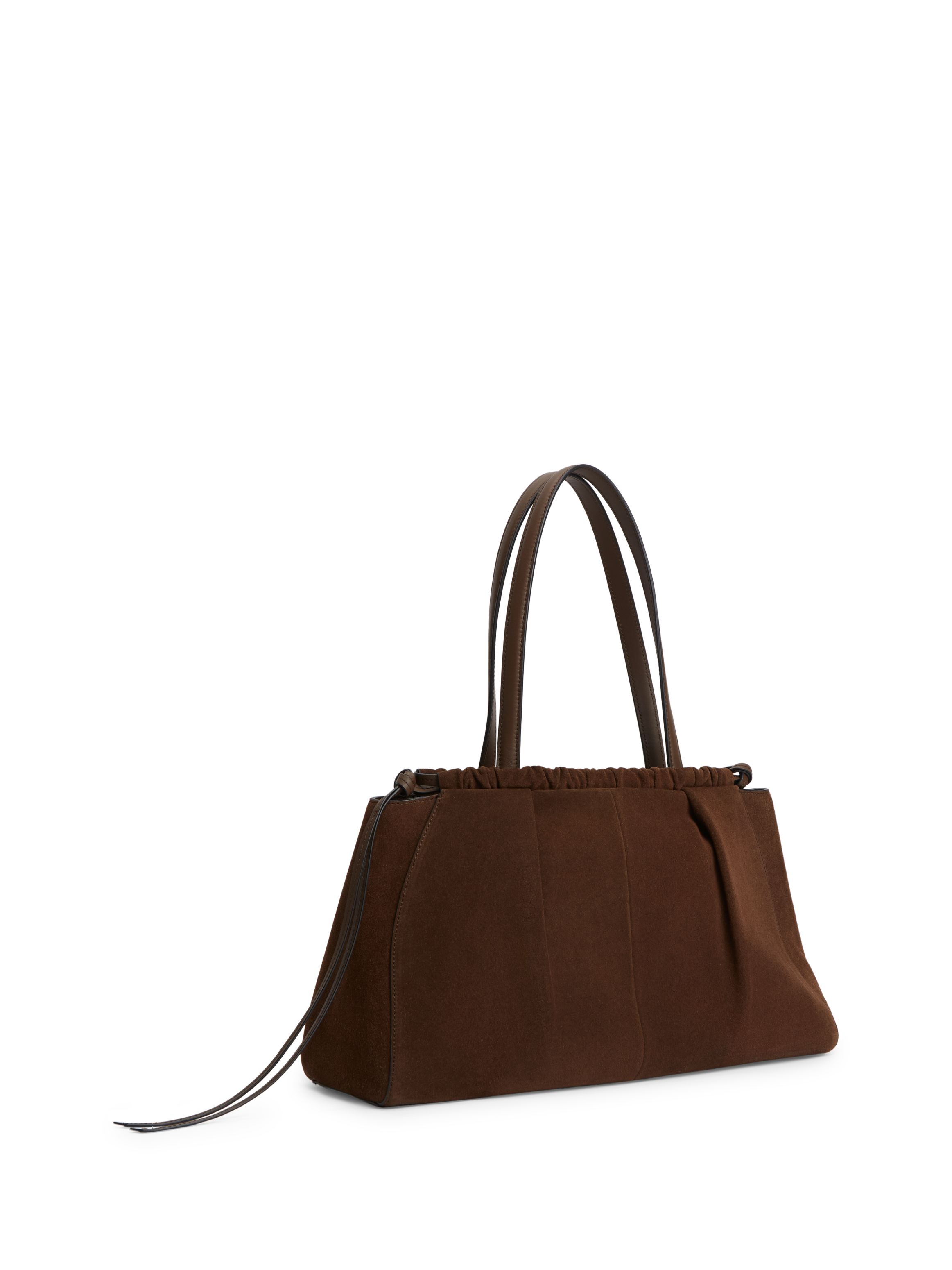 Soft Suede Contrast Piping Hobo Bag