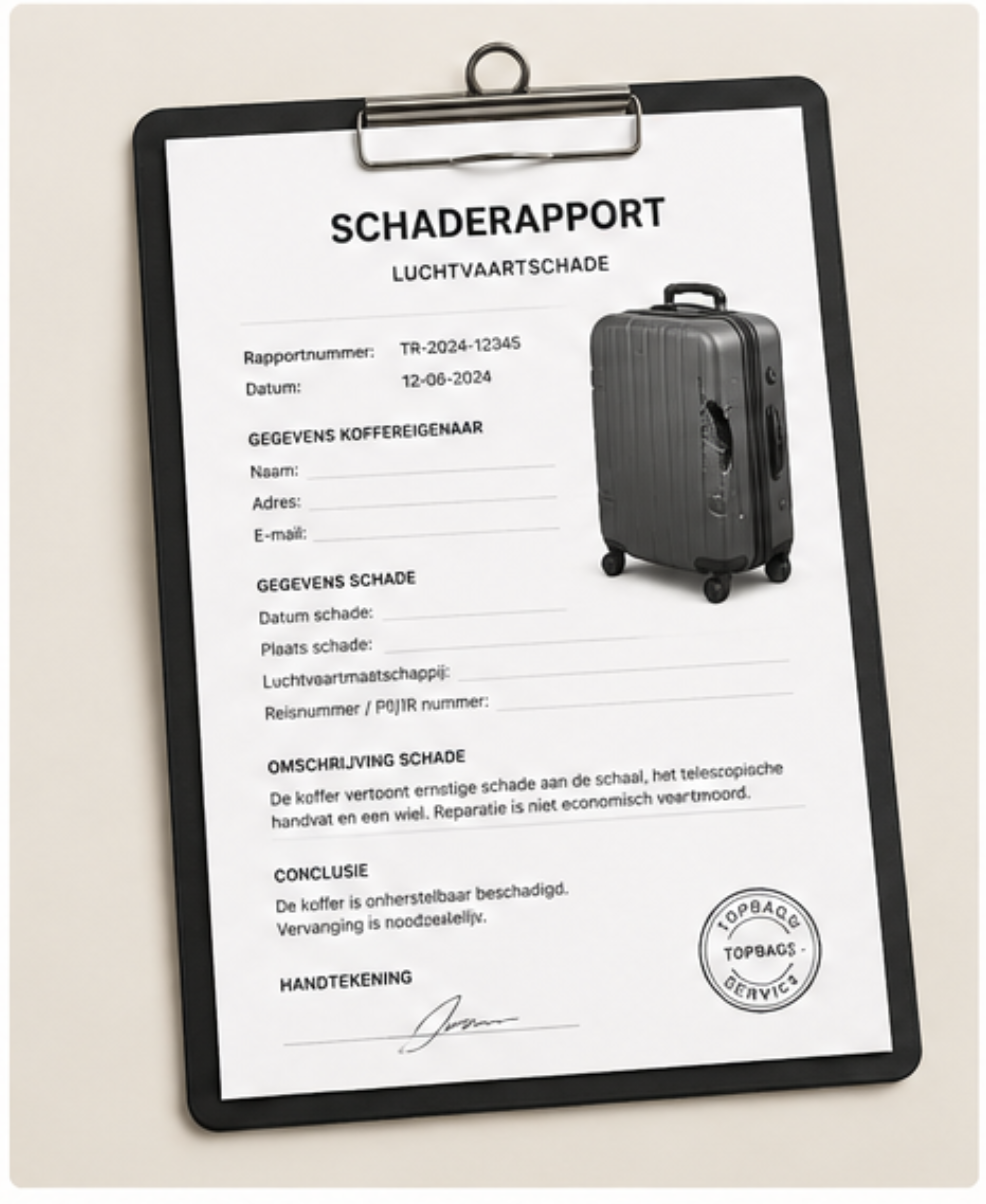 Officieel schaderapport koffer