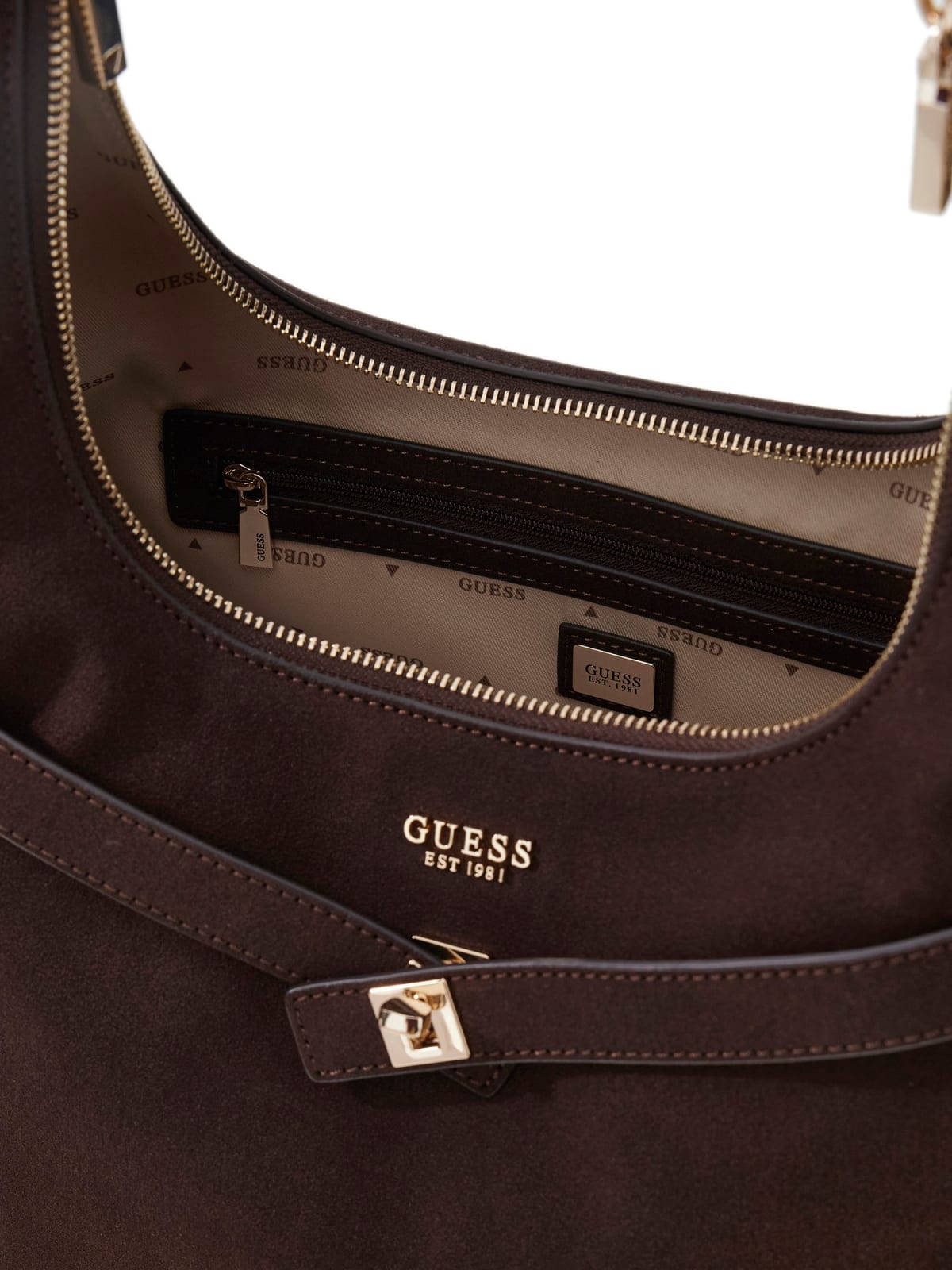 Schoudertas Ella Hobo suède-look